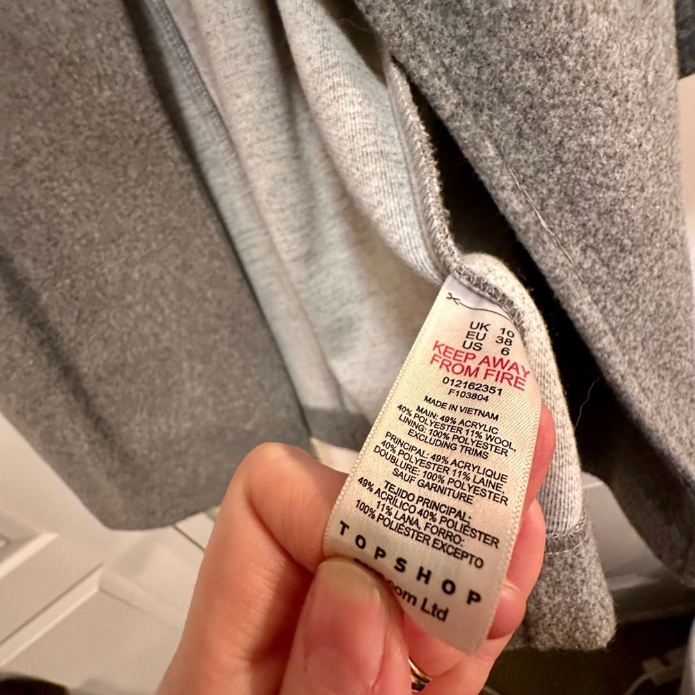 Topshop Riley Long Coat in Grey Marl - Picture 11 of 11